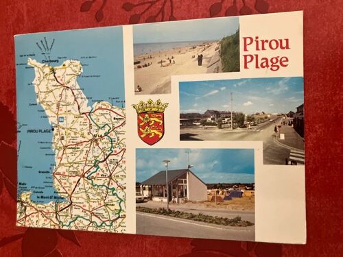 Carte Postale Pirou-Plage - 4 Vues - Timbre Rouge Oblitéré - Normandie