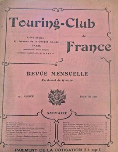 Touring-Club De France Janvier 1907