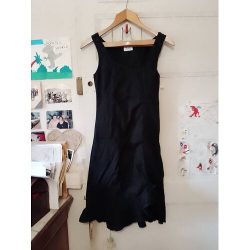 Robe Noire Asymétrique 34 Xs Ludmilla Vintage Années 90.