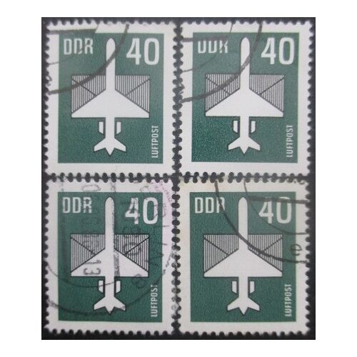 Allemagne Orientale Poste Aérienne N°9 X 4 Oblitéré
