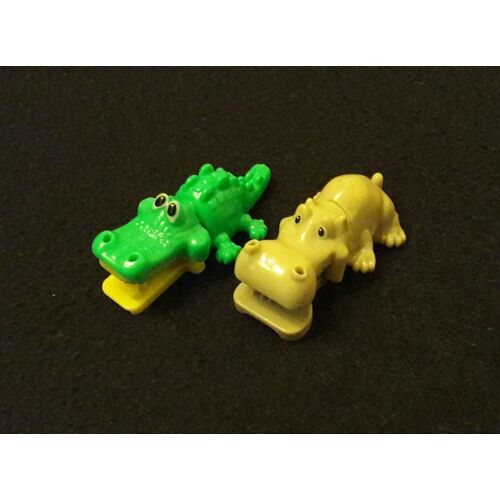 Figurines Mixart "Animaux Poinçons" (Crocodile Et Hippopotame)