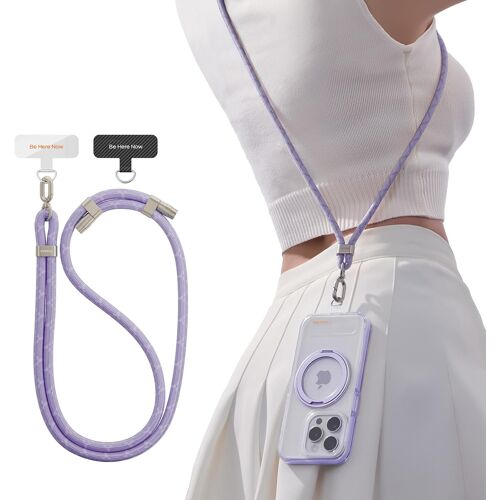 Torras Cordon Lanière Smartphone Réglable Antivol Confortable Tour cou ou Bandoulière Mauve