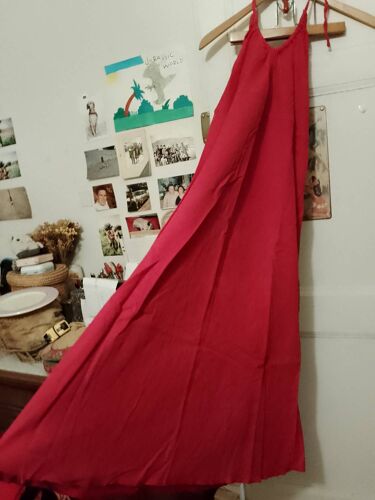 Robe Rouge Qui S Attache Au Cou 34 Xs Vintage Années 90 Blu Deise.