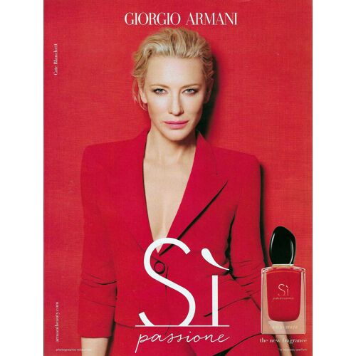 Publicité Papier - Parfum Sì Passione De Gorgio Armani De 20181, Cate Blanchett