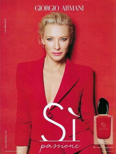 Publicité Papier - Parfum Sì Passione De Gorgio Armani De 20181, Cate Blanchett