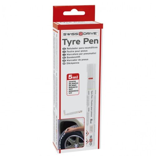 Stylo à Pneus Blanc 5 ml – Marqueur Spécial Pneus Auto et Moto pour Souligner les Lettres et Look Sportif