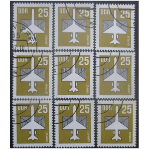 Allemagne Orientale Poste Aérienne N°16 X 9 Oblitéré