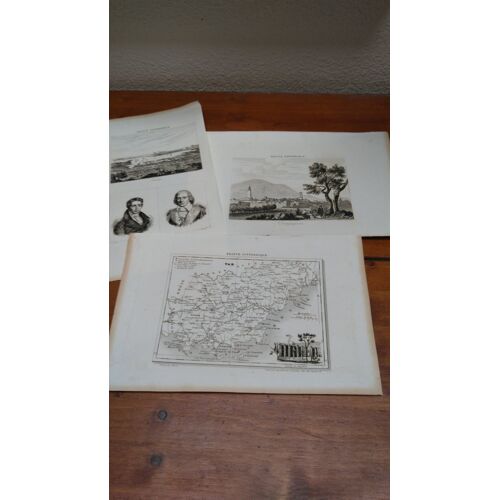 Gravures Xixe. Lot De 3 Pièces Ex "France Pittoresque" D'Abel Hugo, "Le Département Du Var", Publiée Par Delloye, Paris, 1835.