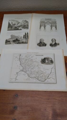 Gravures Xixe. Lot De 3 Pièces Ex "France Pittoresque" D'Abel Hugo, "Le Département Du Vaucluse", Publiée Par Delloye, Paris, 1835.