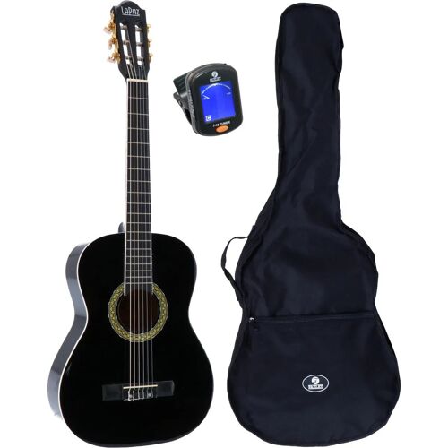 Lapaz 002 Bk Guitare Classique Format 3/4 Noire + Housse + Accordeur
