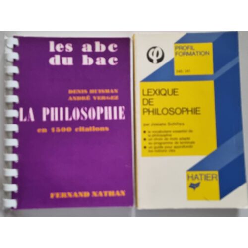 Lot 2 Livres Philosophie Bac Citations Et Lexique Philosophie