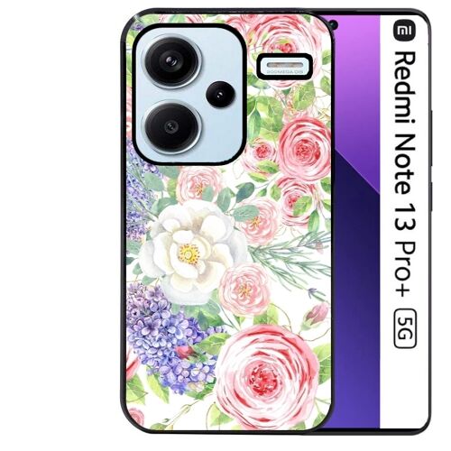 Coque noire Taperso pour Redmi Note 13 PRO PLUS 5G avec motif fleur couleur pastel