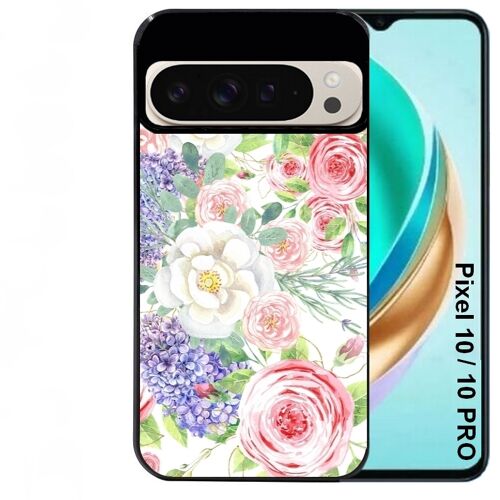 Coque noire Taperso pour PIXEL 10 et 10 PRO avec motif fleur couleur pastel