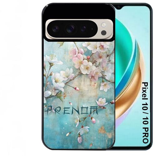 Coque noire Taperso pour PIXEL 10 et 10 PRO avec motif fleur sakura personnalisee