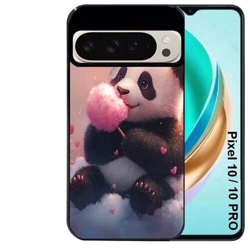 Coque noire Taperso pour PIXEL 10 et 10 PRO avec motif panda bonbon