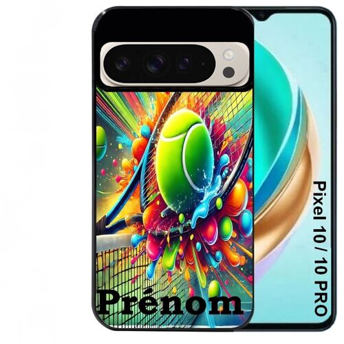 Coque noire Taperso pour PIXEL 10 et 10 PRO avec motif tennis color personnalisee