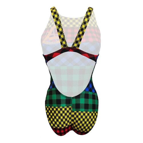 Turbo Maillot De Bain Tartan College Femme L Jaune