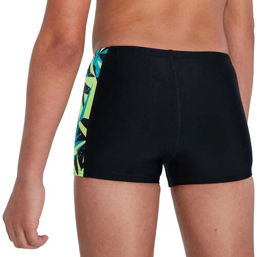 Speedo Slip De Bain Boxer Hyper Boom Panel Garçons 13-14 Années Noir / Pool / Bright Zest