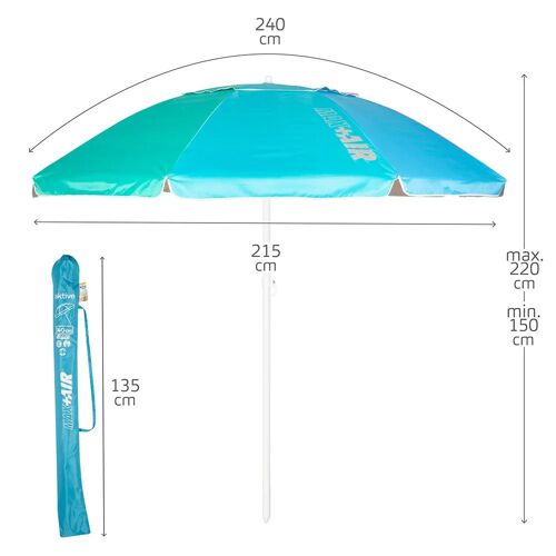 Aktive Parasol 62403 Windproof Ø240cm Uv50 Unisex One Size Multicolore