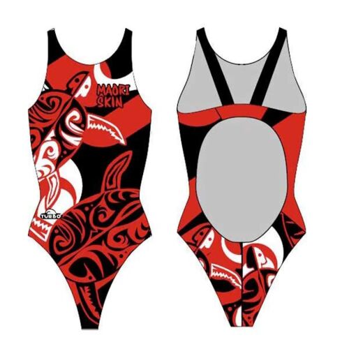 Turbo Maillot De Bain Maori Skin Tattoo Femme M Rouge / Noir