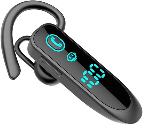 KALANKA-Oreillette Bluetooth 5.3 sans Fil, Casque à Un écouteur (Monaural) avec Réduction du Bruit d'appel Mic Main Libre Bluetooth Oreillette pour Bureau Conduite