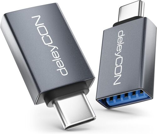 KALANKA-Adaptateur OTG USB-C vers USB-A 10 Gbps (Lot de 2) - Fiche USB-C vers Prise USB-A - pour iPhone 17/16/15 Air Pro Max, Galaxy S25/S24/S23, A56, A16, Tablette, MacBook, iMac, iPad, etc.