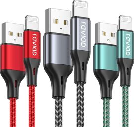KALANKA-Câble iPhone [2M/Lot de 3] Cable Chargeur Lightning Certifié MFi Câble Nylon Tressé Fil Cable Lightning USB Charge Rapide pour iPhone 14 13 12 11 Pro Max Mini XR XS X 8 7 6s 6 5s 5 SE