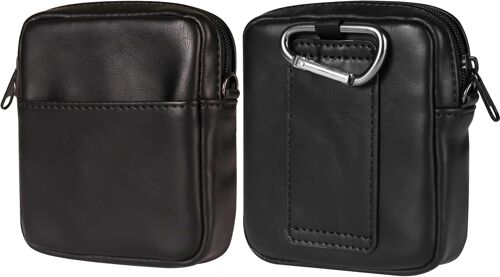 KALANKA-Étui de Ceinture pour Téléphone Compatible avec Samsung Galaxy Z Flip 7/6/5/4/3/2/5G/Huawei Pura X/Motorola RAZR 5G, Sac d'Epaule Cuir Homme Pochette avec Porte-Cartes Portefeuille à Bandouli