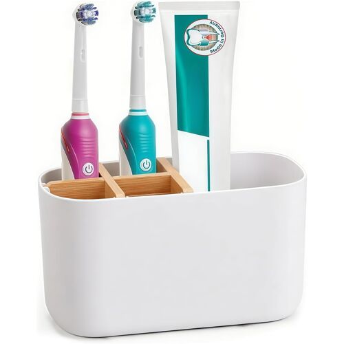 KALANKA-Porte-brosses à Dents Organisateur de Salle de Bain avec 5 Compartiments pour brosses à Dents électriques, Porte-Dentifrice pour lavabo, Organiseur de Salle de Bain Porte-brosses à dent (Styl