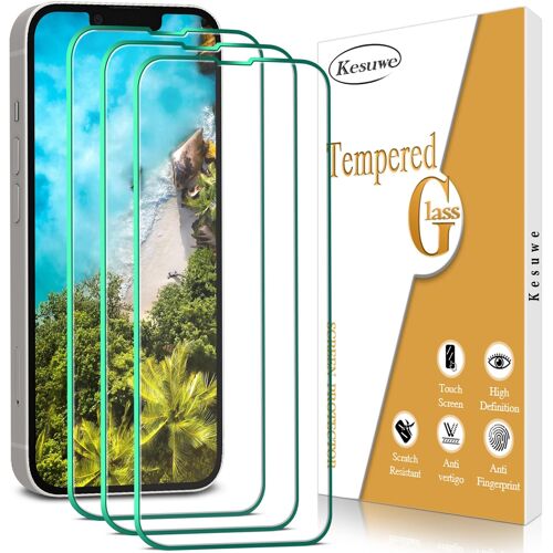 KALANKA-Lot de 3 films de protection d'¿cran en verre tremp¿ pour Apple iPhone 13 Pro Max, duret¿ 9H, sans bulles, compatible avec les coques, transparent HD, installation facile