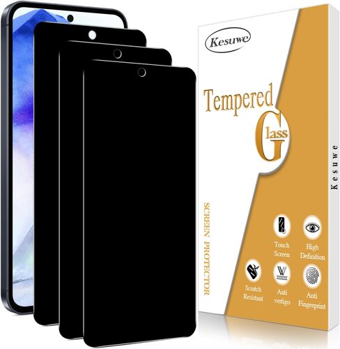 KALANKA-[3 Pièces] Verre Trempé Anti-Espion pour Samsung Galaxy A56 5G, Anti-Spy Film Protection écran, Dureté 9H, Anti Rayures, Sans Bulles, Ultra Résistant, Haut Définition