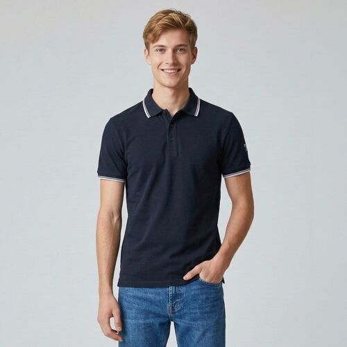 Polo Coton Avec Liseré Et Logo Brodé Épaule Homme Torrente