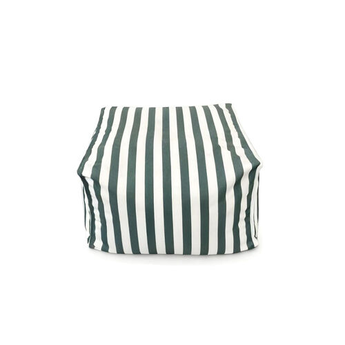 Pouf D¿Extérieur Rayé Vert Déperlant Et - 55x65x35 Cm Positano