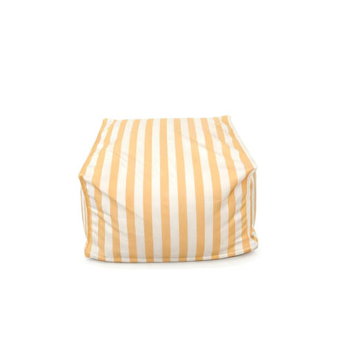 Pouf D¿Extérieur Rayé Jaune Déperlant Et - 55x65x35 Cm Positano