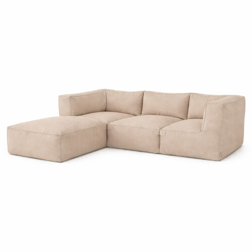 Salon De Jardin Modulable 4 Places Beige En Tissu Déperlant Praiano