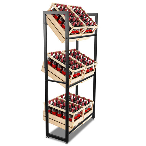 Étagère à caisses de boissons Rack à boissons pour Garage, Cave 4 pièces 71x30x140cm