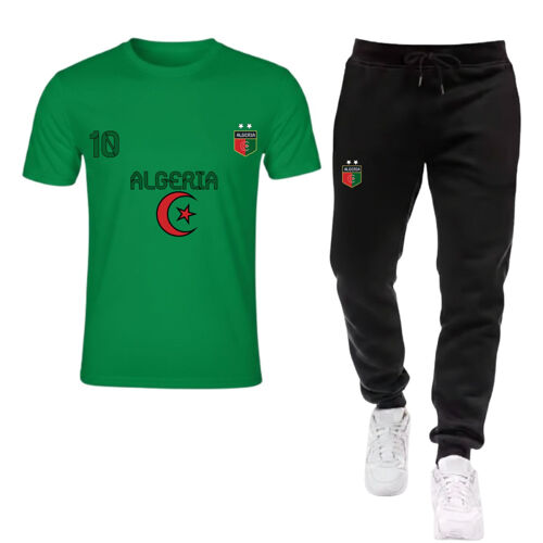 Ensemble Foot Homme Style Algérie - Maillot & Jogging Fin - Look Sport Léger (Taille Xl,Couleur Vert)