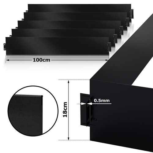 Bordure De Pelouse Jardin Rouleau Bordure De Tonte Bordure De Plate-Bande 100x18cm 5m
