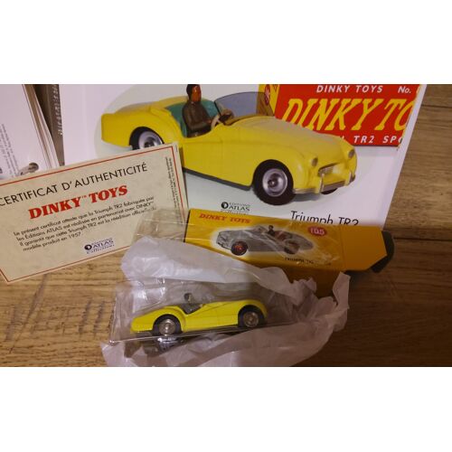 Voiture TRIUMPH TR2 réf 105 DINKY TOYS ATLAS AVEC FICHE ET CERTIFICAT
