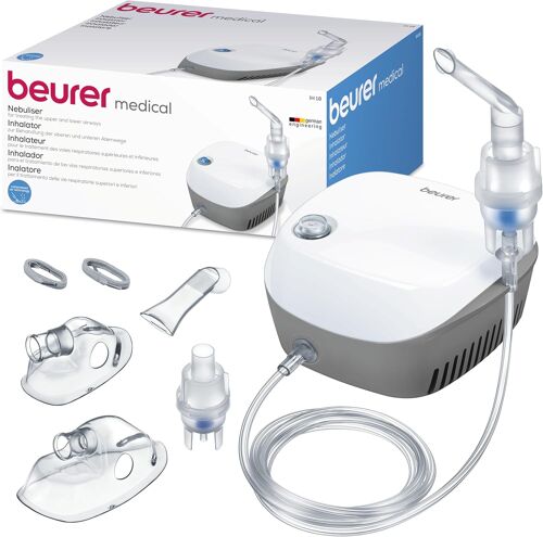 Beurer Ih 18 Nébuliseur Pour Rhumes Et Maladies Respiratoires Telles Que L'Asthme Et La Bpco, Pour La Nébulisation De Médicaments, Nébuliseur Pour Adultes Et Enfants, Design En Blanc, Compact Blanc