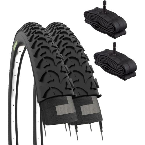 Subzonal-Ebi20mae, 2 Pneus 20 X 1,75 (47-406) + Chambres À Air Avec Valve Schrader Unisexe Pour Enfants, Noir, 20 Pouces