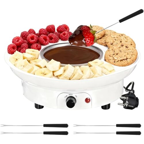 SUBZONAL-Set à fondue au chocolat 260ml, Set fondue au chocolat, Fondue avec 2 niveaux de température 2 fourchettes, Fondue au chocolat amovible idéale pour les fruits, les biscuits, les biscuits de