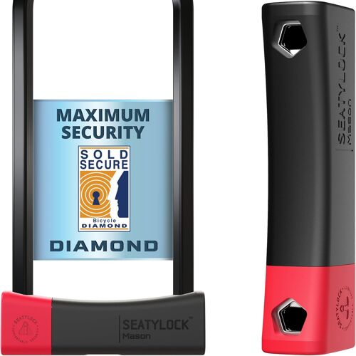 Subzonal-Mason Antivol Velo U, Classé Sold Secure Diamond - Cadenas Velo Antivol U Breveté - Haute Sécurité Avec 3 Ans De Tranquillité D'ésprit - Léger Et Portable - 30 Cm