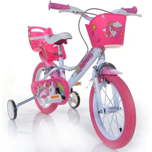 SUBZONAL-Vélo Licorne 14"" 35,6 Filles, Blanc/Rose, 35,56 cm