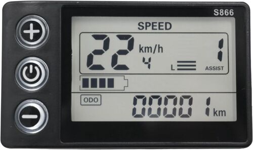 Subzonal-24v 36v 48v 60v S866 Contrôleur Panneau Tableau De Bord Noir Contrôleur De Tableau De Bord Étanche Vélo Électrique Écran Lcd Pour Scooter E-Bike Électrique