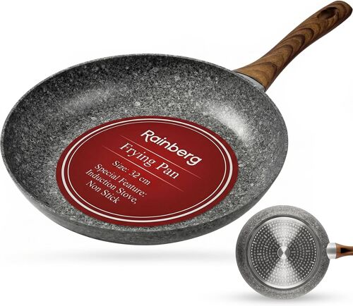 Subzonal-Poêle À Frire En Granit Avec Revêtement Antiadhésif, Anti-Rayures, Compatible Avec L'induction (32 Cm)