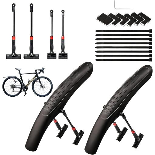 GARDE BOUE VTT-CITY TRINGLES 26-650B P2R INOX ARGENT 60mm (PAIRE) LIVRE AVEC JEU DE TRINGLES - NATHY CYCLE