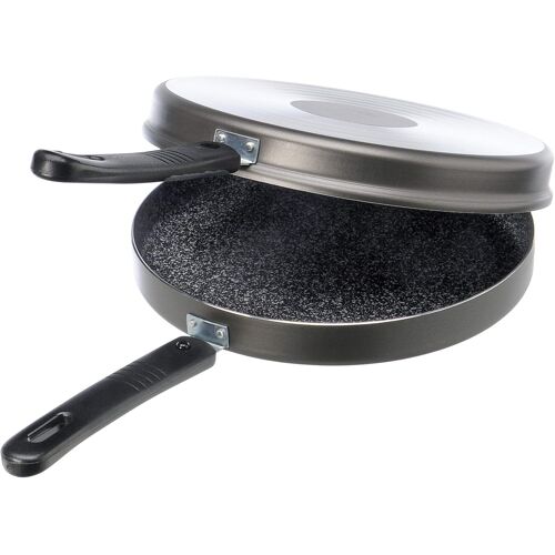 Subzonal-Alluflon Tradizione Italia Poêle Haute Double Pour Omelette, Revêtement Ardoise Anti-Adhésif Et Anti-Rayures, Lavable Au Lave-Vaisselle, Noir, 26 Cm
