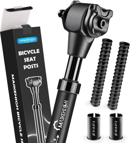 Subzonal-Tige De Selle Pour Vélo Suspendue, Aluminium Tube De Selle Amortisseur Ø27,2/30,9/31,6mm Avec 2 Manchons Réducteurs 2 Ressorts Pour Vtt Vélos De Ville Vélo De Route