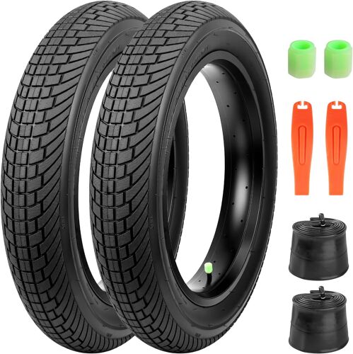 Subzonal-Lot De 1/2 Pneus 20 X 4,0"" Heavy Duty Pour Vélo Électrique Fat-Bike Pneu 98-406 30tpi Avec Profil Antidérapant Pour Vélos Électriques/Fat Bike/Vtt